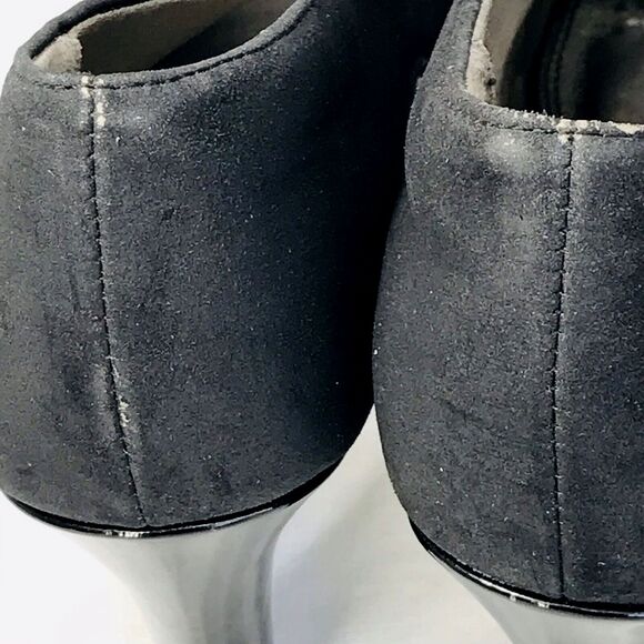 Naturalizer Bootie Shooties Heels Faux Suede Black10 Women Peep Whimsigoth Y2K - Picture 11 of 12